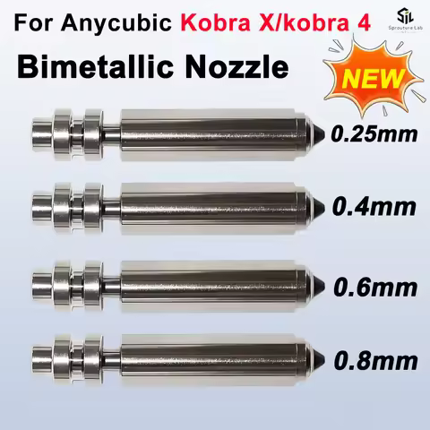 For Anycubic Kobra X/kobra 4 Quick Swap Hotend Nozzle Hardened Steel 0.25/0.4/0.6/0.8mm Kobra X 3D P
