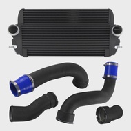Aluminum Intercooler w/ Charge Pipe Kit + Boost Pipe For BMW 535i 640i 740i N55 Performance Upgrade 
