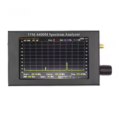 Handheld Digital Display Spectrum Analyzer 35M-4400Mhz ADF4351 4.3Inch TFT Color LCD Screen With Ant