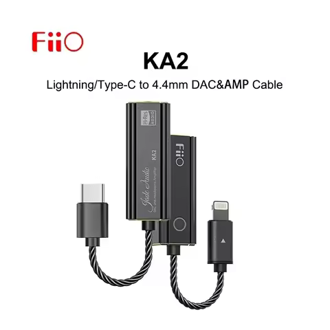 FiiO JadeAudio KA2 Mini Headphone Amplifier AMP USB DAC Type-C/Lightning to 4.4mm Audio Cable dual C