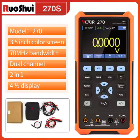 VICTOR 3-in-1 Dual Channel Oscilloscope 40/70/100 MHz Bandwidth 20000 Counts Multimeter Digital Sign