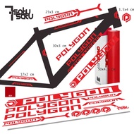Stiker Sepeda Polygon Vynil Tahan Air untuk frame MTB Sepeda Gunung Street Bike BMX Elastis Lentur