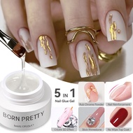 BORN PRETTY 5 IN 1 Clear Water Ripple Gel Polish 5ml No-wipe Top Coat Reinforcement Adhesive Nail-Sh