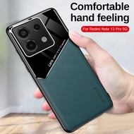 For Xiaomi Redmi Note 13 Pro Plus 5G  Case Camera Shockproof Leather Cover Coque  Redmi Note 13 Note 13Pro Note 13Pro PlusSoft Silicon Frame Car Magnetic Stand Cover Fundas