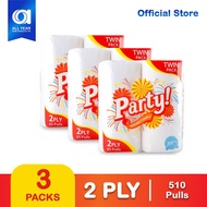Party Kitchen Towel 2 Ply 85 Pulls x 6 Rolls - Tissue Paper Towel
