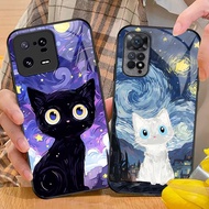 van gogh cat 02 Glass Phone Case For Xiaomi POCO X3 X4 GT NFC X5 X6 PRO 5G F3 F4 F5 M3 M4 M5 M6 4G