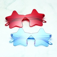 Five-pointed star new fashion personalized sunglasses, frameless sunglasses, trendy party beach sung
