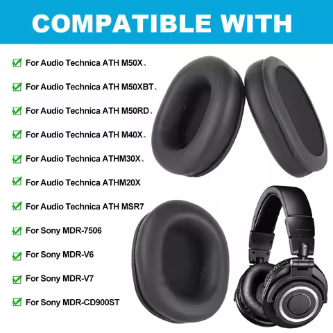 Replacement Ear Pads Cushions Ear Cushion for Audio Technica ATH M50X M50XBT M50RD M40X for Audio Te