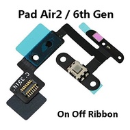For Pad Air2 / Air 2 / 6th Gen ( A1566 A1567 ) Power On Off Microphone Mic Flex Cable Ribbon OnOff F