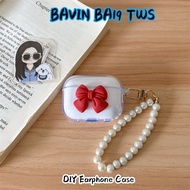 For BAVIN BA19 TWS Case DIY bowknot Cute Soft Silicone Earphone Case Casing Cover NO.3