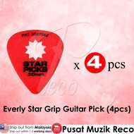 Everly Star Grip Guitar Pick with Star Shaped Cutout 0.5mm 0.6mm 【4pcs】