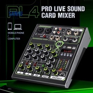 Live Sound Card Mixer Console PL4 PRO 4 Channel DSP Effects Professional with Bluetooth USB Interface for Music Lover Durable