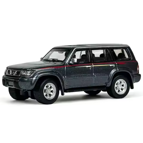 1:64 Scale Metal Static Nissan Patrol Y61 1998 Car Model High Quality 1/64 Diecast Miniature Grey Wh