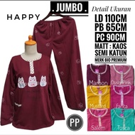 TM-SETELAN PP BAJU TIDUR KAOS LENGAN PANJANG DAN CELANA PANJANG STANDAR DAN JUMBO BABYDOL WANITA/BAJ