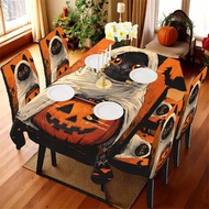 1/4/5/6/7/36pcs Halloween Theme, Kittens, Jack-O'-Lanterns Printed Chair Covers / Chair Cover Set, S