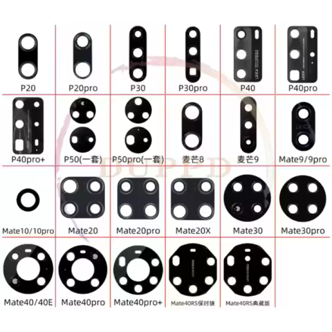 For Huawei P50 P40 P30 P20 Lite 5G Mate 8 9 10 20 30 40 40E Pro Back Rear Camera Glass Lens With Glu