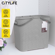 Citylife 35L Plastic Laundry Basket Large Space Saving Clothes Storage Bag Shelves Toys Organizer St