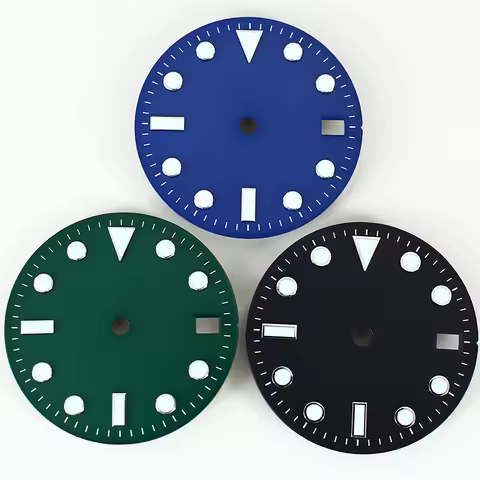 28.5mm Dial For Seiko NH35 Eta 2824 Movt Watch Parts C3 Luminous Single Lens Refitted Mod SKX 007 Su