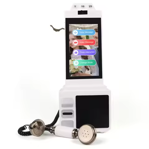 Touch-screen 8'' Audio&Video Guestbook 64GB Phone Recorder Video Guestbook for Wedding Telephone Boo