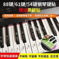 Cash-Piano Keyboard Sticker 88 Keys 61 Electronic Hand Roll Piano Key Staff Notation Button Phonetic