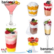 BANANA1 10Pcs Mousse Cup,  Disposable Mini Pudding Cup, Plastic Square with Cover Dessert Cake Cup