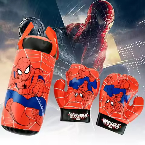 Children'S Spider Mini Boxing Set Glove+Bag Anime Cartoon Cute Physical Training Boy Girl Birthday X