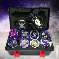 Ready Stock 8pcs Purple Beyblade Set Gyro Burst With Launcher Portable Storage Box Kids Gift
