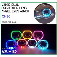 CH30 H1 H4 H7 UNIVERSAL SQUARE LENS  CAR ANGEL EYES LAMP DUAL PROJECTOR LENS Headlight HEADLAMP 4 IN