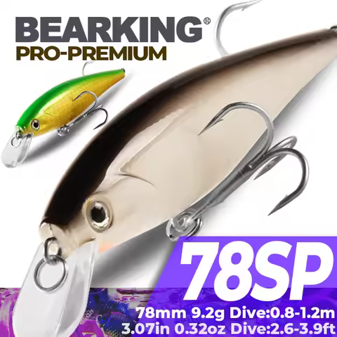 Bearking-fishing bait, fishing tackle, perfect action, minnow, with 5 colors to choose from, 78mm, 9