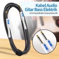 HK Cable 6.35mm 24 AWG OFC Braided Electric Bass Guitar Audio Cable 3m