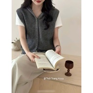 GL46 WOOL GILE HAT WITH BUTTONS ON 2 SIDE POCKETS IN THICK KNITTED WOOL, VINTAGE STYLE HILE HAT WITH