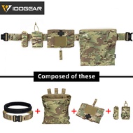 IDOGEAR Tactical MOLLE 2" Belt Set with Single 9mm 556 Mag Pouch Medical Pouch Recycling Pouch 3445