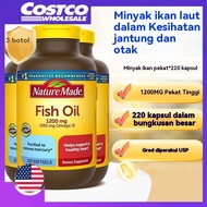 Nature Made Fish Oil 1200 mg (with 360 mg Omega-3), 220 Softgels-Costco
