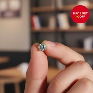 1Ct 6-Prong Snowflake Mosan Simulant Diamond Earrings for Women Wedding Gift Jewelry  1Ct 6-cabang A