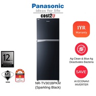 Panasonic 288L 2 Door ECONAVI Inverter Refrigerator | NR-TV301BPKM NR-TV301BP (Fridge Peti Sejuk Ais 电冰箱