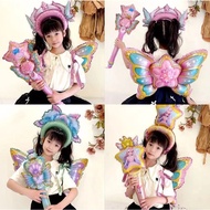 I59 (1 Set) Foil Balloons Angel Fairy Wand Wings Kids Set