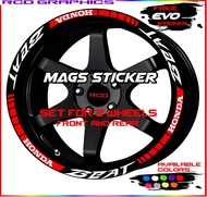 HONDA BEAT MAGS STICKER DECALS