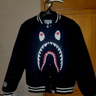 bape varsity jacket black