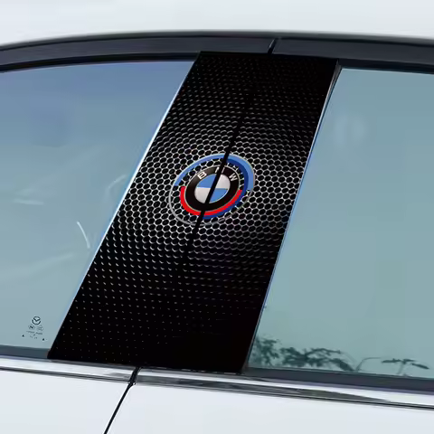 Car Emblem Center Pillar Sticker Auto Door Decorative Stickers For BMW E46 E90 E60 F30 F10 E39 E36 F