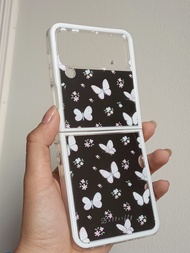 Case New Mirror Butterfly Puppy Kaca Cute Pretty With Chain For Sams Z Flip 3 / Z flip 4 / Z flip 5