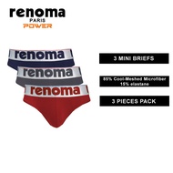 RENOMA 3pcs Men Mini Brief Mesh Microfiber Spandex Underwear (REM8203)