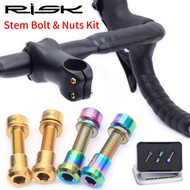 RISK M5x18mm Road Bike Carbon Stem Bolts&amp;Nut Kits Titanium Ti Bicycle Stem Bolts Mountain Bike Stem Screw Nut Kits