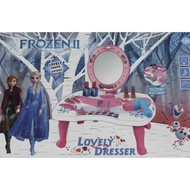 Mainan Dandan Koper Lipat Dresser TableMeja Rias Make Up Frozen