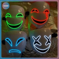 GG New Creative LED Halloween Clown Glow Mask White Green Blue Red Crying Smile Clown VN