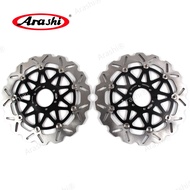 Arashi 1 Pair For APRILIA CAPONORD 1200 2013 2014 CNC Full Floating Front Brake Disc Brake Rotors Mo