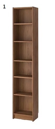 IKEA  BILLY   書櫃, 棕色 胡桃木紋, 40x 28x202 公分
