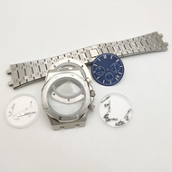 ที่กําหนดเองชุดอุปกรณ์เสริมนาฬิกา 42 มม.ยางแปดเหลี่ยมพร้อม Dial Blue Sapphire ควอตซ์ VK63 ชุดสําหรับ