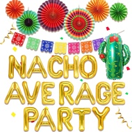 JeVenis Hiasan Parti Nacho Average Belon Parti Nacho Average Sepanduk Fiesta Belon Taco Hiasan Parti