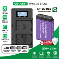 Cityork LP-E17 E17 1800mAh USB Battery + LCD Dual Charger For Canon Camera EOS RP R8 R50 R10 200D 25