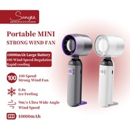 SUNYEA Store Portable Turbo Fan Rechargeable Handheld Fan LED Display Mini Fan 10000mAh